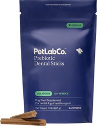 PetLabCo. Prebiotic Dental Sticks Dog Dental Chews, 24 count