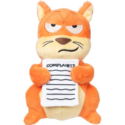 FuzzYard FuzzYard Karen Squeaky Plush Dog Toy, Orange