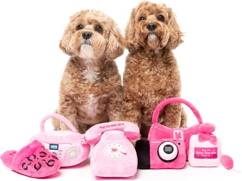 Show full view: FuzzYard So Fetch Handbag Squeaky Plush Dog Toy, Pink slide 5 of 5