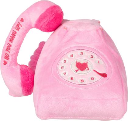 Show full view: FuzzYard You Hang Up Landline Squeaky Plush Dog Toy, Pink slide 3 of 7
