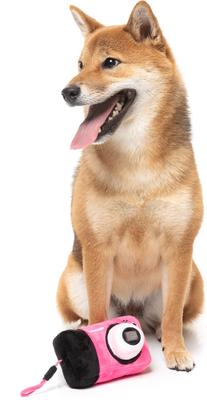 Show full view: FuzzYard Digicam Squeaky Plush Dog Toy, Pink slide 4 of 5