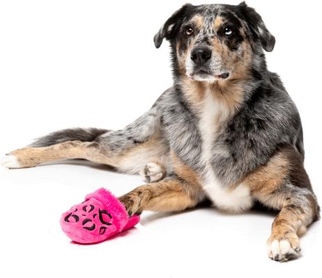 Show full view: FuzzYard Angel Slipper Squeaky Plush Dog Toy, Pink slide 2 of 5