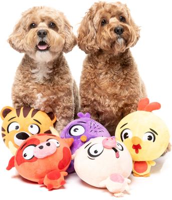 Show full view: FuzzYard Moo-Hammad Ali Squeaky Plush Dog Toy, Red slide 5 of 5