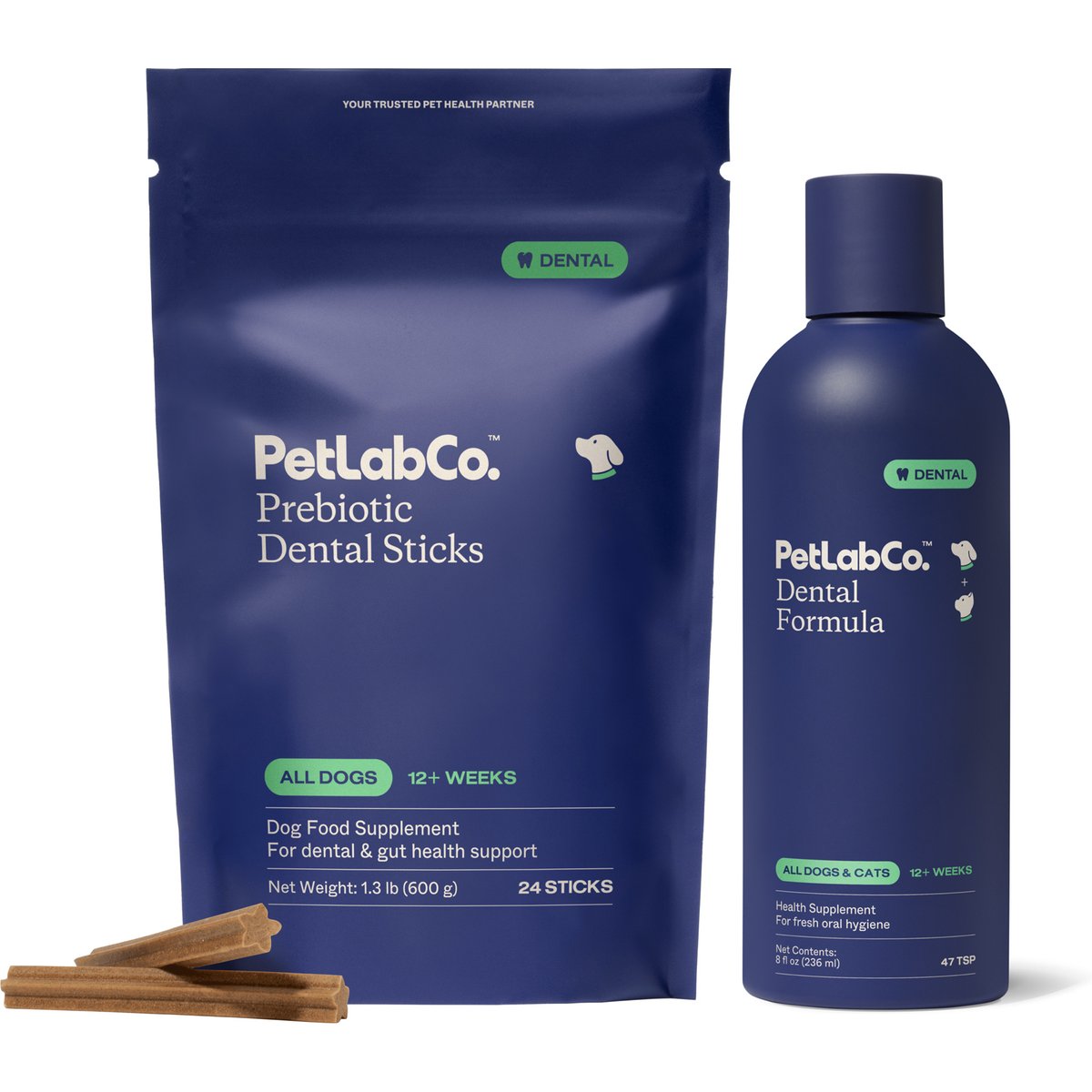 PetLabCo. Dental Formula Water Additive + Prebiotic Dental Sticks Dog Dental Chews