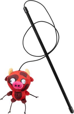 Show full view: FuzzYard Moo-Hammad Ali Plush Cat Toy with Catnip, Red slide 2 of 3