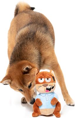 Show full view: FuzzYard Telemarketer Tom Squeaky Plush Dog Toy, Blue slide 5 of 6