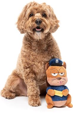 Show full view: FuzzYard Curbside Carl Squeaky Plush Dog Toy, Blue slide 4 of 6