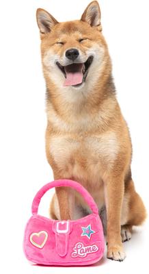 Show full view: FuzzYard So Fetch Handbag Squeaky Plush Dog Toy, Pink slide 4 of 5