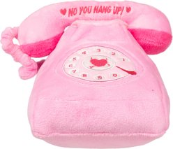FuzzYard You Hang Up Landline Squeaky Plush Dog Toy, Pink