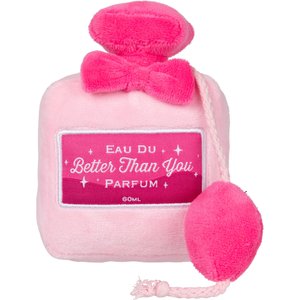 FuzzYard Better Than You Parfum Squeaky Plush Dog Toy, Pink