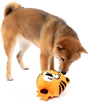 Show full view: FuzzYard Roarnaldo Squeaky Plush Dog Toy, Orange slide 5 of 6