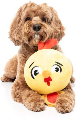 Show full view: FuzzYard Hen Diesel Squeaky Plush Dog Toy, Yellow slide 3 of 5