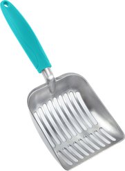 WePet Flat Aluminum Alloy Cat Litter Scooper, Teal, Small