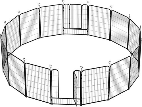 Show full view: Yafylly 16 Panel Indoor/Outdoor Heavy Duty Metal Dog Playpen, Black slide 3 of 5