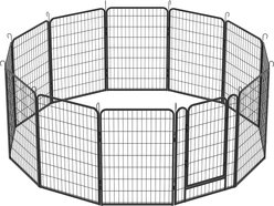 Yafylly 39.37-in Heavy Duty Metal Dog Playpen, Black, Black, 12-panel slide 2 of 5