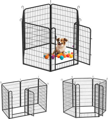Show full view: Yafylly 39.37-in Heavy Duty Metal Dog Playpen, Black, Black, 6-panel slide 3 of 6
