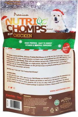 Nutri Chomps 4.5-inch Real Mint Flavored Candy Cane Shaped Hard Chew Dog Treats
