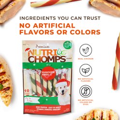 Nutri Chomps 5-inch Real Mint Flavored Mini Twists Hard Chew Dog Treats, 10 count slide 2 of 7