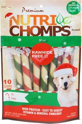 Nutri Chomps 5-inch Real Mint Flavored Mini Twists Hard Chew Dog Treats, 10 count