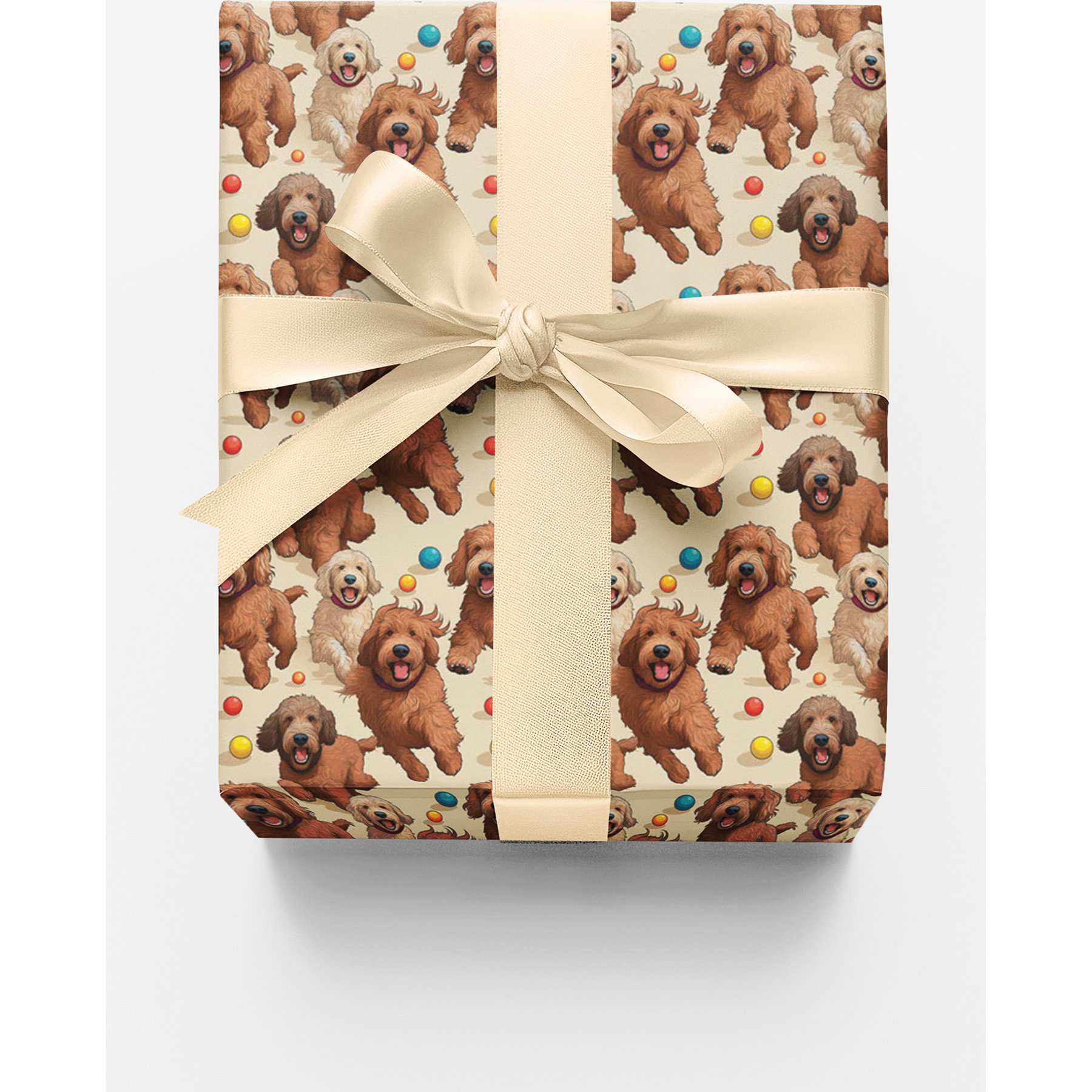 London Penny Doodle Frolics Wrapping Paper, Glossy, 6-ft roll