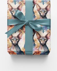 London Penny Meowdern Sphynx Wrapping Paper, Glossy, 6-ft roll