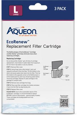 Show full view: Aqueon EcoRenew Aquarium Replacement Filter Cartridges, Black, Large, 3 count slide 9 of 11