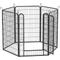 Show in main carousel: Yafylly 39.37-in Heavy Duty Metal Dog Playpen, Black, Black, 6-panel slide 4 of 6