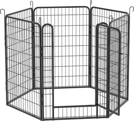 Show full view: Yafylly 39.37-in Heavy Duty Metal Dog Playpen, Black, Black, 6-panel slide 4 of 6