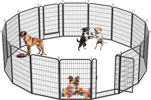 Show full view: Yafylly 39.37-in Heavy Duty Metal Dog Playpen, Black, 16-panel slide 3 of 6