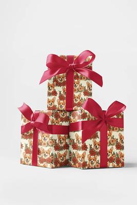 Show full view: London Penny A Very Merry Corgi Christmas Wrapping Paper, Matte, 6-ft roll slide 3 of 4