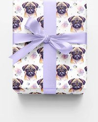 London Penny Pugs & Hugs Wrapping Paper, Glossy, 6-ft roll