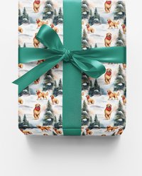 London Penny Golden Flurries Wrapping Paper, Glossy, 6-ft roll