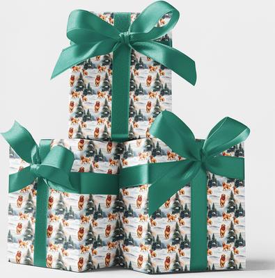 Show full view: London Penny Golden Flurries Wrapping Paper, Glossy, 6-ft roll slide 4 of 5