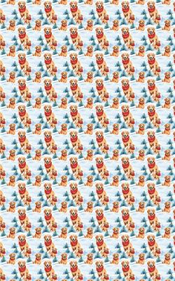 Show full view: London Penny Snowbound Goldens Wrapping Paper, Glossy, 6-ft roll slide 4 of 4