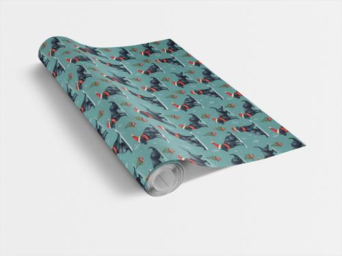 Show full view: London Penny Howliday Retriever Cheer Wrapping Paper, Matte, 15-ft roll slide 3 of 5