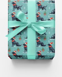 London Penny Howliday Retriever Cheer Wrapping Paper, Glossy, 6-ft roll