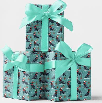 Show full view: London Penny Howliday Retriever Cheer Wrapping Paper, Matte, 15-ft roll slide 4 of 5