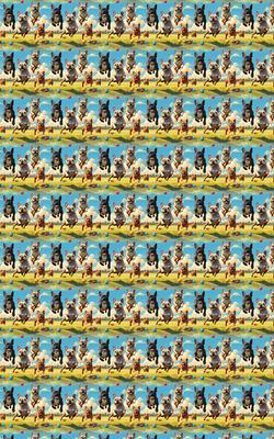 Show full view: London Penny Frenchie Trot Wrapping Paper, Glossy, 6-ft roll slide 4 of 4