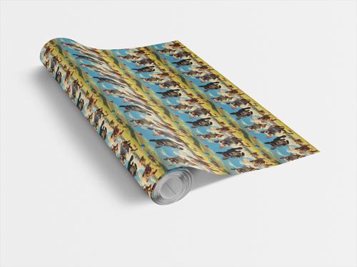 Show full view: London Penny Frenchie Trot Wrapping Paper, Glossy, 6-ft roll slide 2 of 4