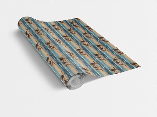 Show full view: London Penny Seaside Doodle Dash Wrapping Paper, Glossy, 6-ft roll slide 3 of 5