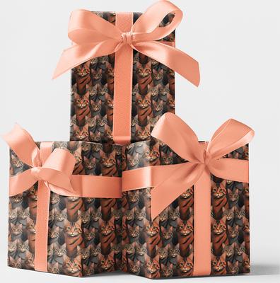 Show full view: London Penny The Tabby Cat Parade Wrapping Paper, Matte, 6-ft roll slide 3 of 4