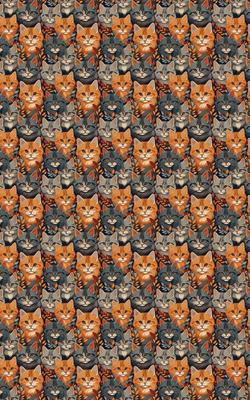 Show full view: London Penny Tiny Tabby Cat Tumbles Wrapping Paper, Glossy, 6-ft roll slide 4 of 4