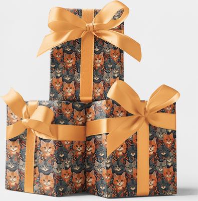 Show full view: London Penny Tiny Tabby Cat Tumbles Wrapping Paper, Glossy, 6-ft roll slide 3 of 4