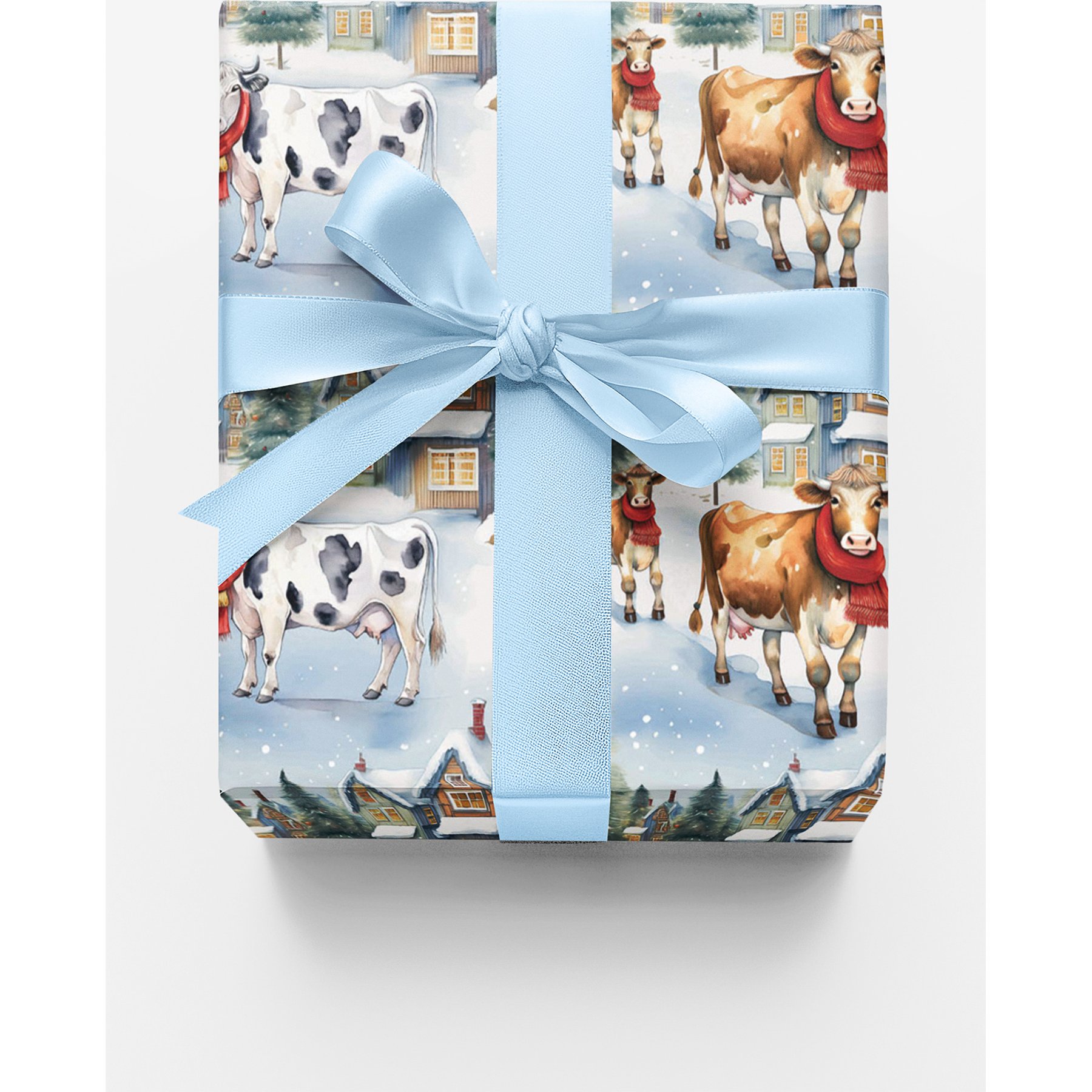 Lodon Penny Tinsel Town Cows Wrapping Paper, Glossy, 15-ft roll