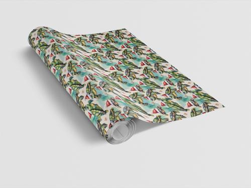 Show full view: London Penny Shell-abrate Wrapping Paper, Glossy, 6-ft roll slide 2 of 4