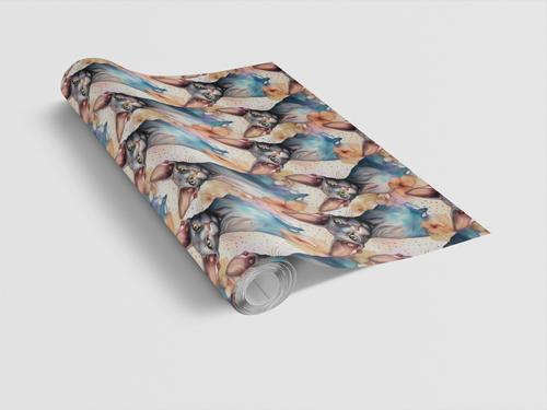 Show full view: London Penny Meowdern Sphynx Wrapping Paper, Glossy, 6-ft roll slide 2 of 4