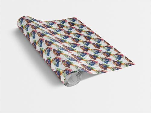 Show full view: London Penny Technicolor Labrador Retriever Wrapping Paper, Glossy, 6-ft roll slide 3 of 5