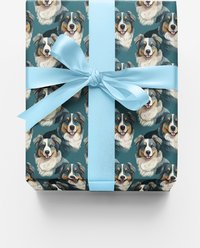 London Penny Australian Shepherd Your Heart Wrapping Paper, Glossy, 6-ft roll