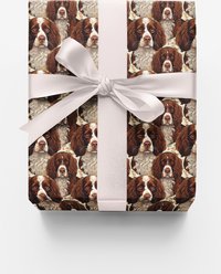 London Penny Paw Prints & Springer Sprints Wrapping Paper, Glossy, 6-ft roll
