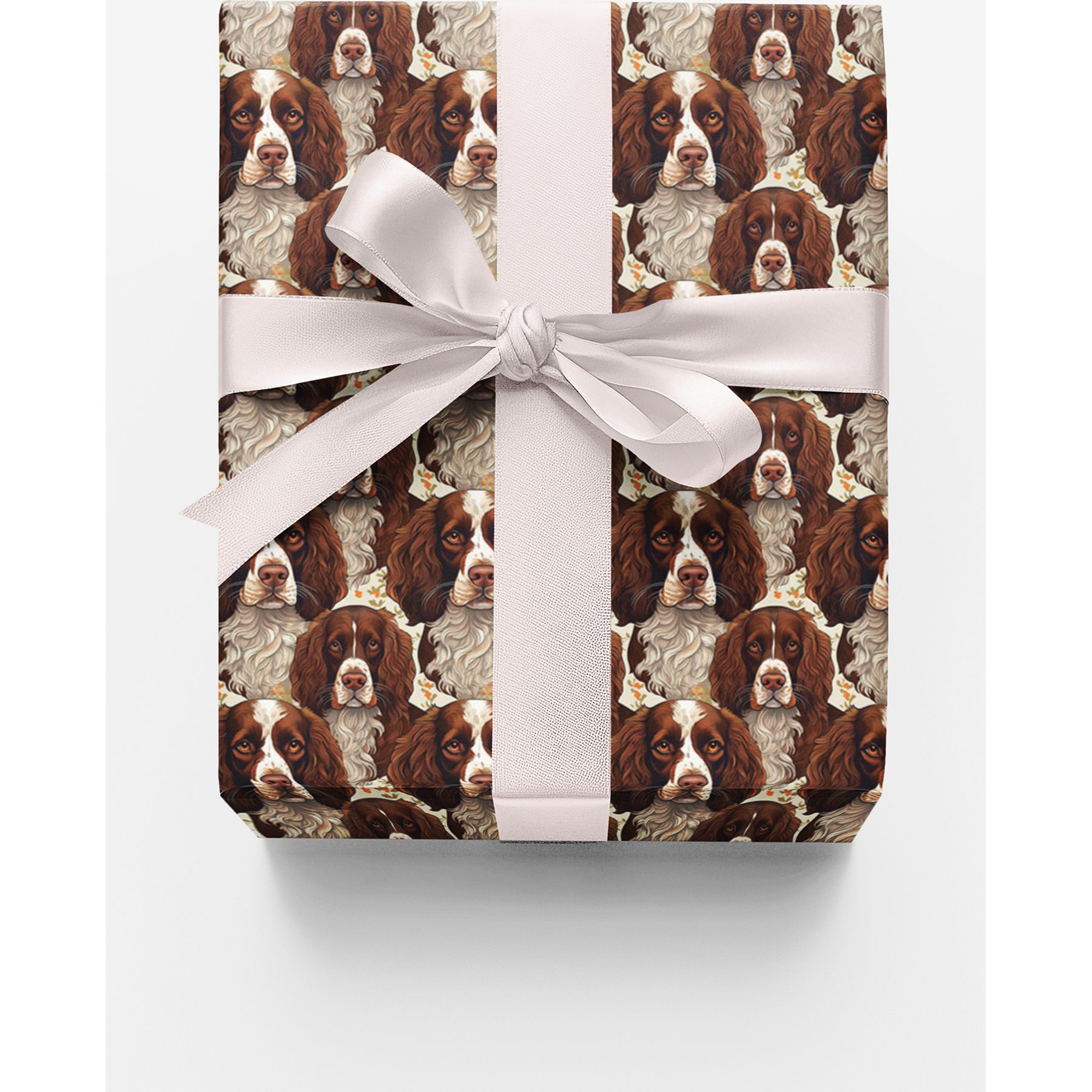 London Penny Paw Prints & Springer Sprints Wrapping Paper, Glossy, 6-ft roll